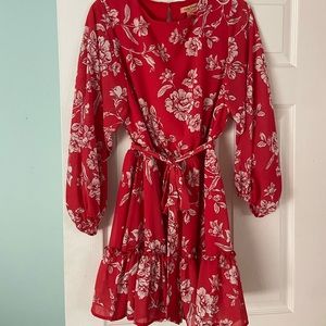 Flying Tomato red long sleeve mini dress